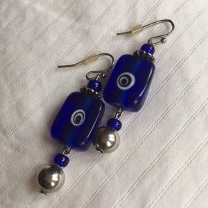 Blue Glass Bead Earrings